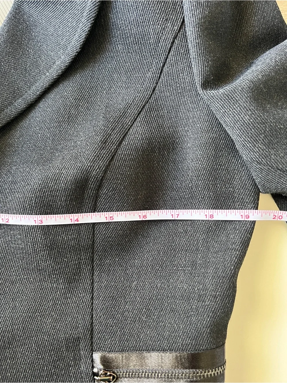 Tahari Arthur S Blazer Jacket Levine Charcoal Gray Wool Blend Zip 10P